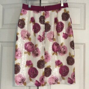 NWT - Kate Spade Sequin Floral Skirt, Size 2